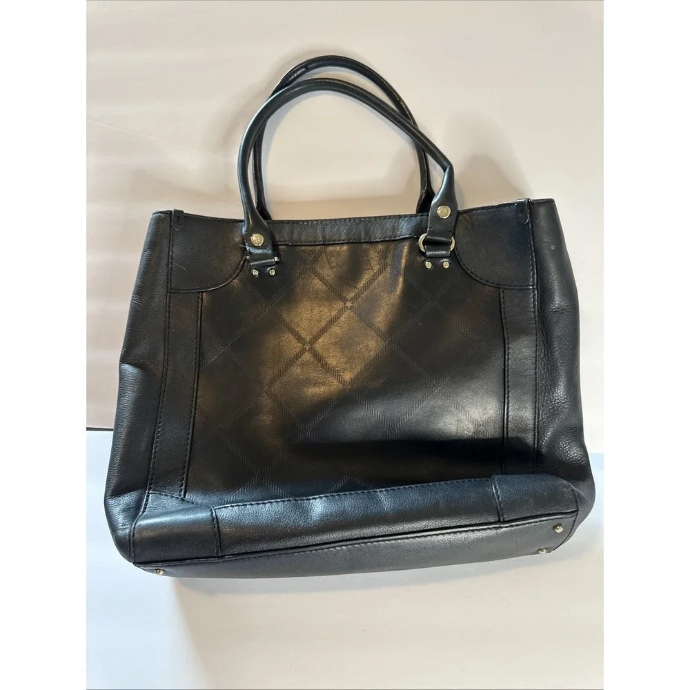 Kate Spade New York black‎ leather Handbag Purse Tote 3 Compartment Bag Nice!